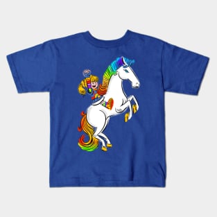 Brite Fight with Little Horse Rainbow Kids T-Shirt